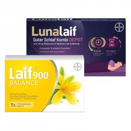LUNALAIF Guter Schlaf Kombi Depot 15 Tabletten + LAIF 900 Balance 100 Filmtabletten