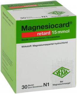 Ein aktuelles Angebot für Magnesiocard retard 15mmol 30 St Beutel mit retardierten Filmtabletten Mineralstoffe - jetzt kaufen, Marke Verla-Pharm Arzneimittel GmbH & Co. KG.
