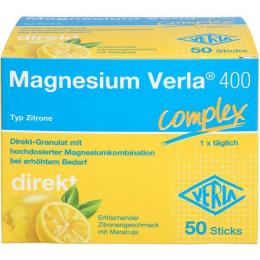 MAGNESIUM VERLA 400 Zitrone Direkt-Granulat 50 St. (125 g)