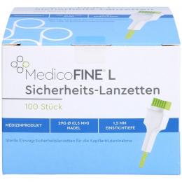 MEDICOFINE Sicherheits-Lanzetten 29 G 0,5x1,5 mm 100 St.