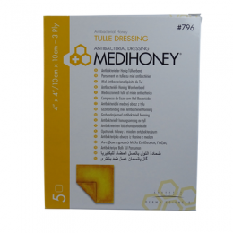 MEDIHONEY antibakterieller Tllverband 10x10 cm 5 St
