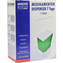 MEDIKAMENTENDISPENSER 7 Tage grün trans.Blind. 1 St.