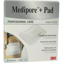 MEDIPORE+Pad 3M 5x7,2cm 3562NP Pflaster 5 St Pflaster