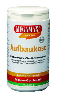 MEGAMAX Aufbaukost Erdbeere Pulver 500 g