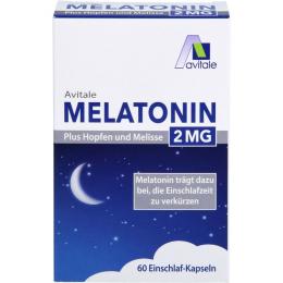MELATONIN 2 mg plus Hopfen und Melisse Kapseln 60 St. (19,8 g)