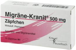 Migräne-Kranit 500mg Zäpfchen 10 St Suppositorien