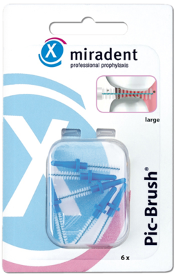 MIRADENT Interd.Pic-Brush Ersatzb.large blau 6 St