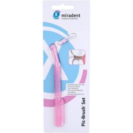 MIRADENT Interd.Pic-Brush Set 1Halt+1Bü.tran.pink 1 St.