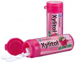 miradent Xylitol Chewing Gum Erdbeere für Kinder 30 g Kaugummi