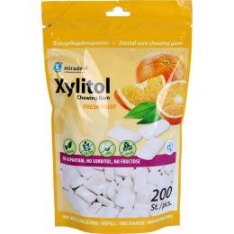 MIRADENT Xylitol Chewing Gum fresh fruit Refill 200 St.