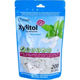 MIRADENT Xylitol Chewing Gum Minze Refill 200 St.