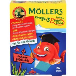 MÖLLER'S Omega-3 Gelee Fisch Erdbeere Kautabletten 36 St. (65 g)