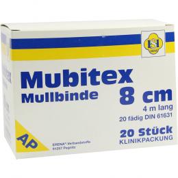 MUBITEX Mullbinden 8 cm ohne Cello 20 St Binden