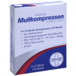 Ein aktuelles Angebot für MULLKOMPRESSEN 5x5 cm steril 8fach 5 X 2 St Kompressen Verbandsmaterial - jetzt kaufen, Marke Param GmbH.