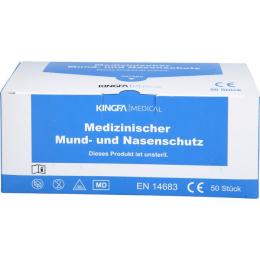 MUNDSCHUTZ OP m.Gummiband Nasenbügel blau 50 St.