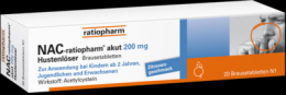 NAC-ratiopharm akut 200 mg Hustenlser Brausetabl. 20 St