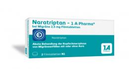 NARATRIPTAN-1A Pharma bei Migrne 2,5 mg Filmtabl. 2 St