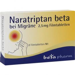 NARATRIPTAN beta bei Migräne 2,5 mg Filmtabletten 2 St Filmtabletten