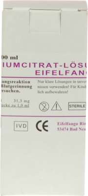 NATRIUMCITRAT-Lsung 3,13% Eifelfango 100 ml