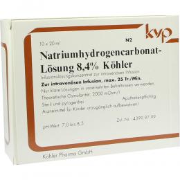 Ein aktuelles Angebot für NATRIUMHYDROGENCARBONAT-Lösung 8,4% Köhler 10 X 20 ml Infusionslösung Häusliche Pflege - jetzt kaufen, Marke Köhler Pharma GmbH.