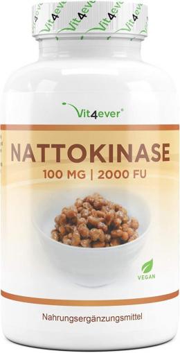 Nattokinase - 180 Kapseln mit je 100 mg (20.000 FU pro g = 2000 FU pro Kapsel)