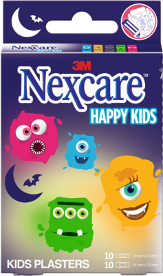 NEXCARE Kids Pflasterstrips Monster 2 Gren 20 St