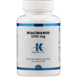 NIACINAMID B3 500 mg KLEAN LABS Kapseln 100 St. (59 g)