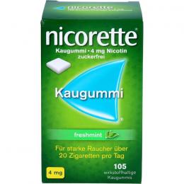 NICORETTE Kaugummi 4 mg freshmint - 10€ Rabatt* 105 St.