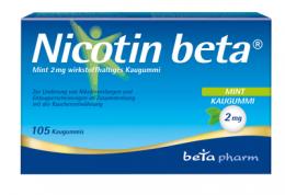 NICOTIN beta Mint 2 mg wirkstoffhalt.Kaugummi 105 St