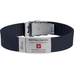 NOTFALL-ID Notfallarmband Silikon schwarz 1 St.