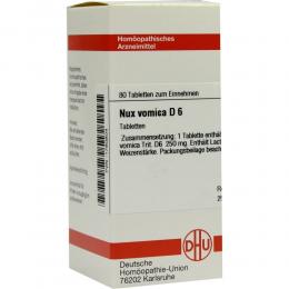 Ein aktuelles Angebot für NUX VOMICA D 6 Tabletten 80 St Tabletten Naturheilmittel - jetzt kaufen, Marke DHU-Arzneimittel GmbH & Co. KG.