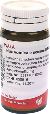 NUX VOMICA E semine D 6 Globuli 20 g