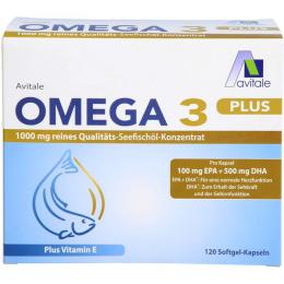 OMEGA-3 PLUS 1.000 mg DHA 500 mg/EPA 100 mg+Vit.E 120 St.