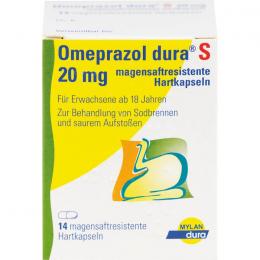 OMEPRAZOL dura S 20 mg magensaftresist.Hartkapseln 14 St.