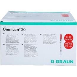 OMNICAN Insulinspr.0,5 ml U40 m.Kan.0,30x8 mm ein. 100 St.