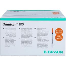 OMNICAN Insulinspr.1 ml U100 m.Kan.0,30x8 mm einz. 100 St.