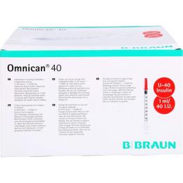 OMNICAN Insulinspr.1 ml U40 m.Kan.0,30x8 mm einz. 100 St.