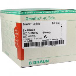OMNIFIX Solo Insulinspr.1 ml U40 100 X 1 ml Spritzen