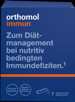 ORTHOMOL Immun Direktgranulat Himbeer/Menthol 7 St