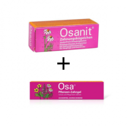 OSANIT Globuli zuckerfrei 7,5 g + OSA Pflanzen Zahngel 20 g