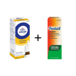 OTRI-ALLERGIE Nasenspray Fluticason 6 ml + Fenistil Tropfen 20 ml