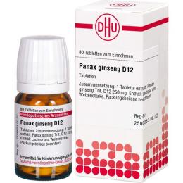 PANAX GINSENG D 12 Tabletten 80 St.