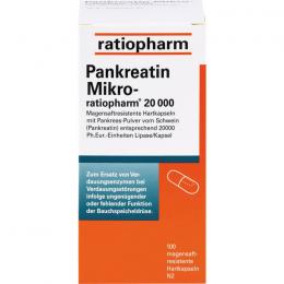 PANKREATIN Mikro-ratio.20.000 magensaftr.Hartkaps. 100 St.