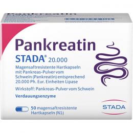 PANKREATIN STADA 20.000 magensaftres.Hartkapseln 50 St.