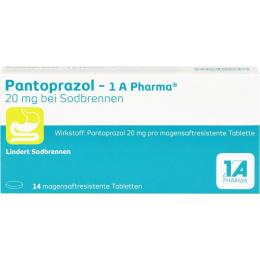 PANTOPRAZOL-1A Pharma 20mg bei Sodbrennen msr.Tab. 14 St.