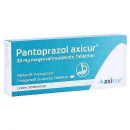 PANTOPRAZOL axicur 20 mg magensaftres.Tabletten 7 St Tabletten magensaftresistent