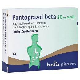 PANTOPRAZOL beta 20 mg acid magensaftres.Tabletten 14 St Tabletten magensaftresistent