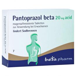 Ein aktuelles Angebot für PANTOPRAZOL beta 20 mg acid magensaftres.Tabletten 7 St Tabletten magensaftresistent Sodbrennen - jetzt kaufen, Marke betapharm Arzneimittel GmbH.