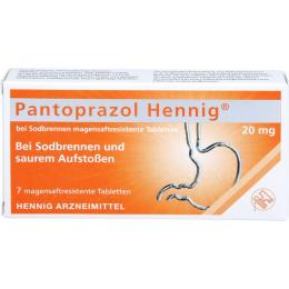 PANTOPRAZOL Hennig b.Sodbrennen 20 mg msr.Tabl. 7 St.