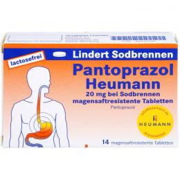 PANTOPRAZOL Heumann 20 mg b.Sodbrennen msr.Tabl. 14 St.
